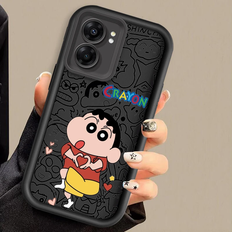 C-Crayons Shins Chans Cartoon Eye Ladder For OPPO Find X5 X3 A58 A57 A55 A53 A54 A92 A74 A78 A98 A16 A94 A76 A72 5G TPU