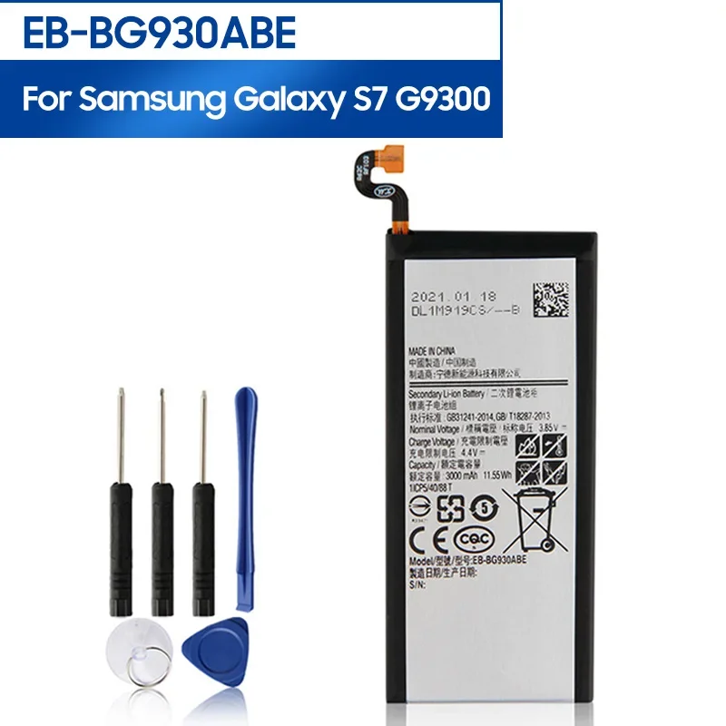 

Phone Battery EB-BG930ABE For Samsung GALAXY S7 SM-G9300 G930F G930A G930L G9308 G930V G930 3000mAh