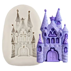 3D Castle Silicone Molds Baby Birthday Cupcake Topper Fondant Cake Decorating Tools Candy Polymer Clay Chocolate Gumpaste Moulds