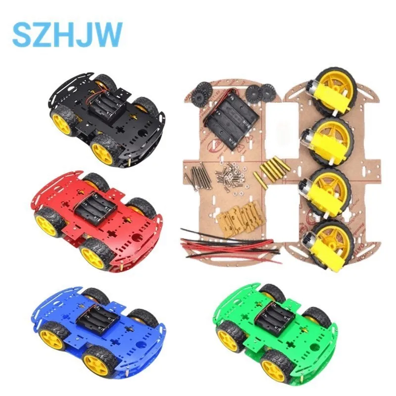 Motor Smart Robot Car Chassis Electronic Manufacture DIY Kit Speed Encoder Battery Box 4WD 4 Wheel Drive Car