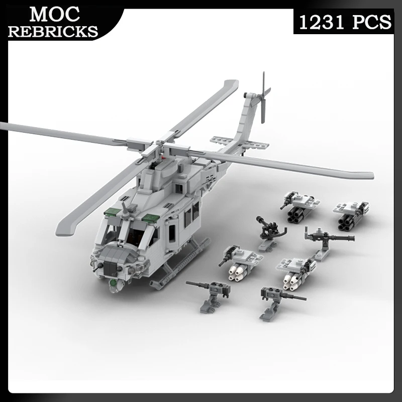 Military US New Generation UH-1Y Simulation Helicopters Toy MOC Building Block Brick DIY Model Children Birthday Gifts