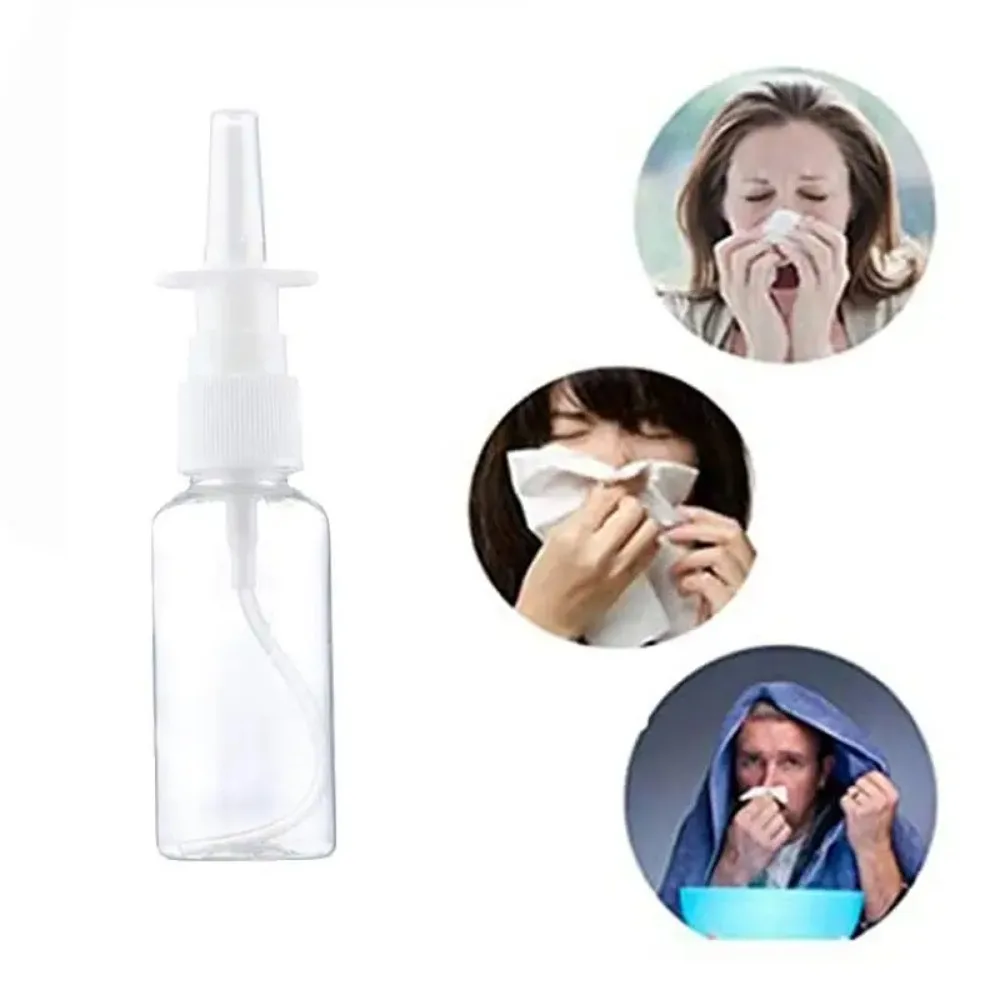 3pcs 10ml Nasal Mist Spray Plastic Bottle Clear Empty Rhinitis Care Sprayer Direct Spray Container for Saline Essential Oils