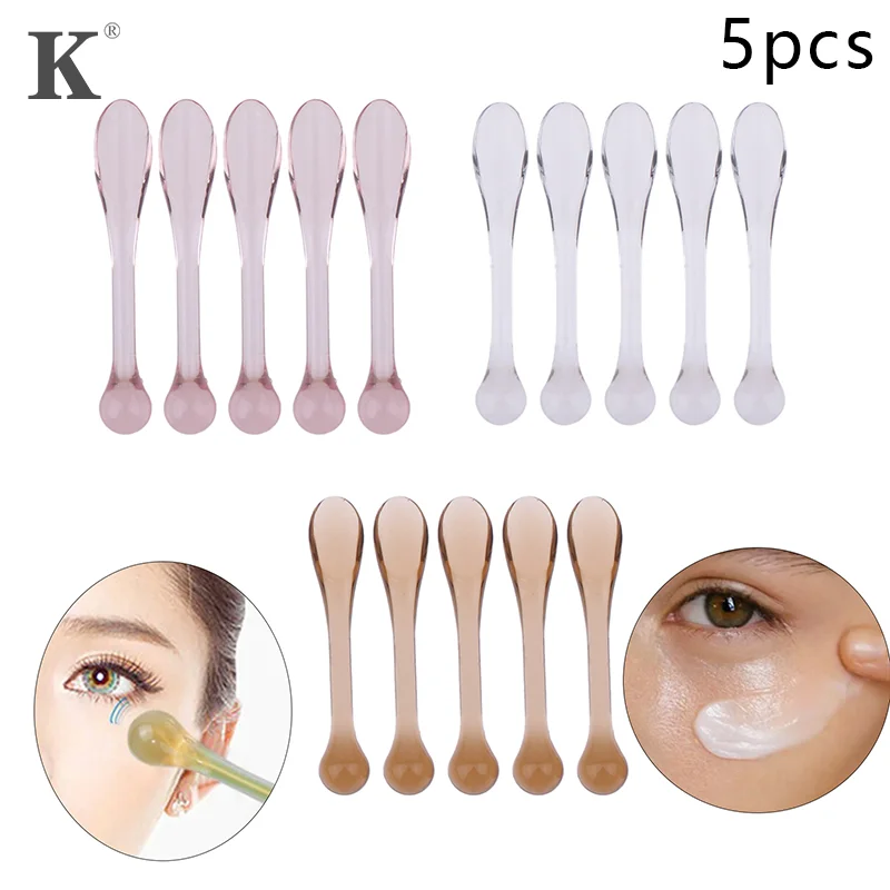 5Pcs Plastic Cosmetic Spatulas Scoop Eye Cream Applicator Anti Wrinkle Eye Massager Sticks Mask Spoon Skin Care Tools