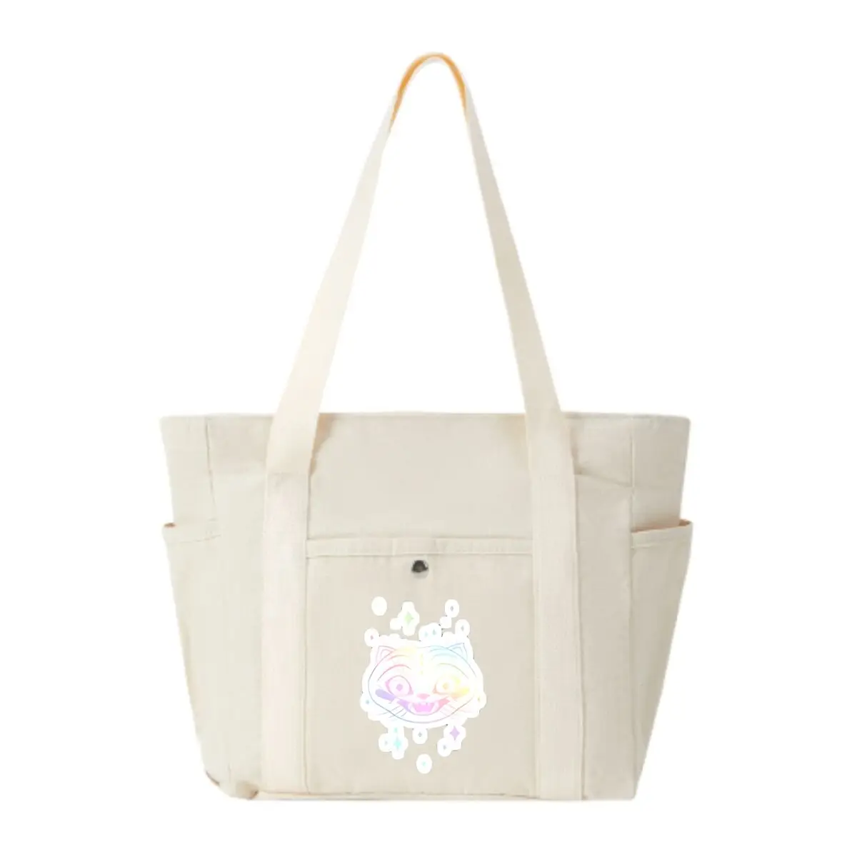 Holographic Cat Casual Multi-Pocket Tote – Perfect for Work Commutes