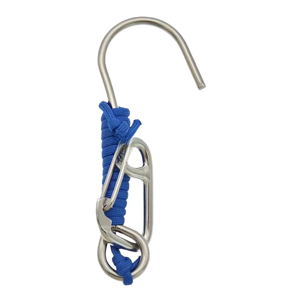 Scuba Diving For Reef Hook 120cm Lanyard with 316 Stainless Steel Construction and Fast Release Buckle for Safe Underwater Use