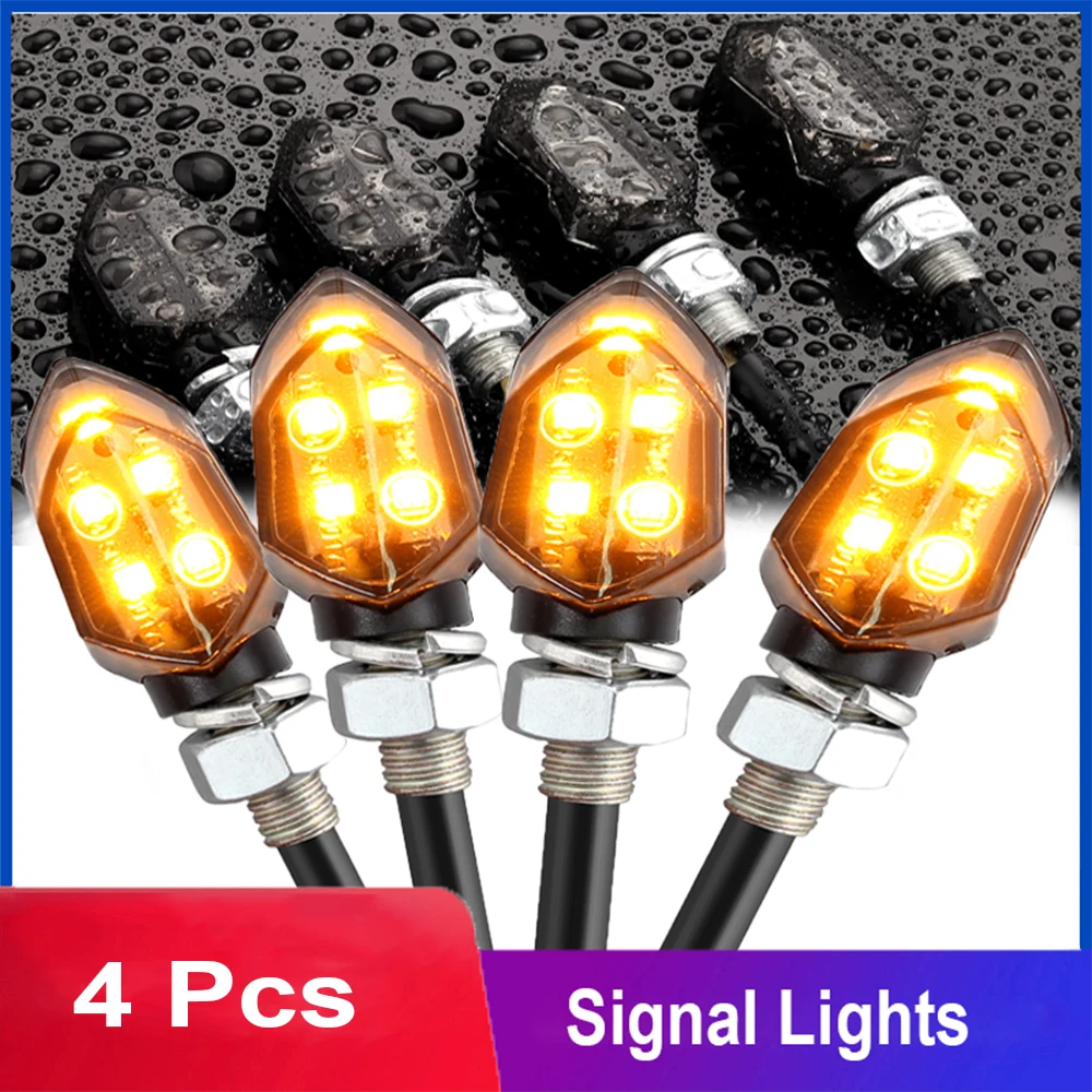 4Pcs/Set Universal LED Motorcycle Turn Signal Light Waterproof Blinker Indicator Moto Accessories For Harley Yamaha Motorcycle