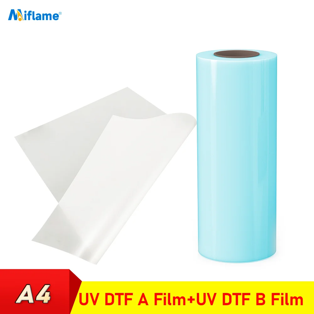 A4 UV DTF AB Film UV DTF naklejka AB Film transfer DTF Film transferowy do szkła ceramicznego do drukarki UV DTF o nieregularnym kształcie powierzchni