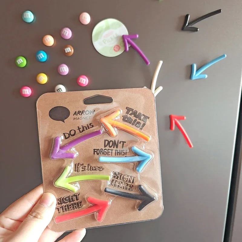 

6Pack Creative Cute Funny Arrow Shape Fridge Magnet Stickers Refrigerator Decoration Gift Arrow Whiteboard Message Home Decor