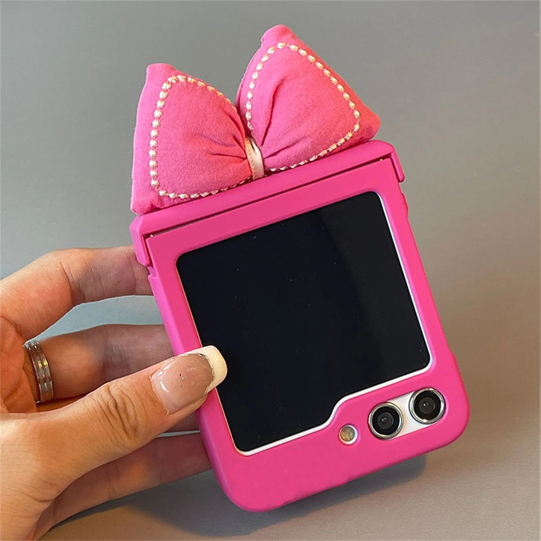 Korean Simple Kawaii 3D Wave Point Solid Color Case for Samsung Galaxy Z Flip 5 Z Flip5 Zflip5 Flip5 Zflip5 Shockproof Cover