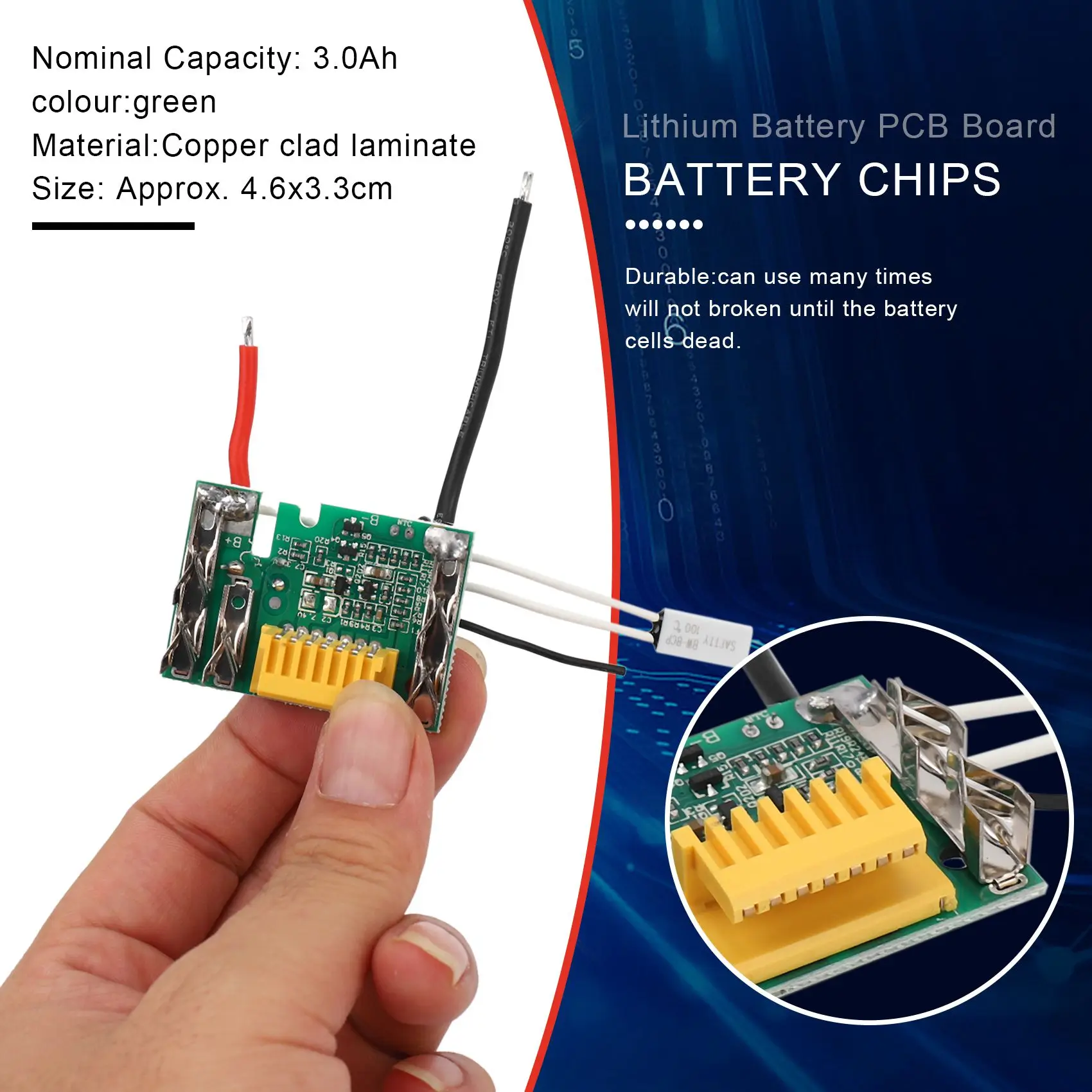 A23T Lithium Battery PCB Board 18V Replacement for BL1830 BL1840 BL1850 Charging Protection Module