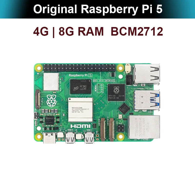 

Raspberry Pi 5 Kit 4G 8G RAM BCM2712 Python 5B 4Kp60 PCIe 2.0 RTC Optional Metal Case 27W Power Supply Latest Dev Board RPI 5