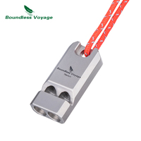 Boundless Voyage Titanium Emergency Whistle Survival Safety Gear Camping Signal Whistle with Lanyard Loud