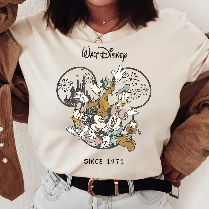 เสื้อพูลโอเวอร์พิมพ์ลายธีมดิสนีย์มิกกี้เมาส์ปี 2025 ชุดกีฬาอุ่นๆ สำหรับเด็กผู้หญิงสไตล์อเมริกัน ใส่สบายในฤดูใบไม้ร่วงและฤดูหนาว