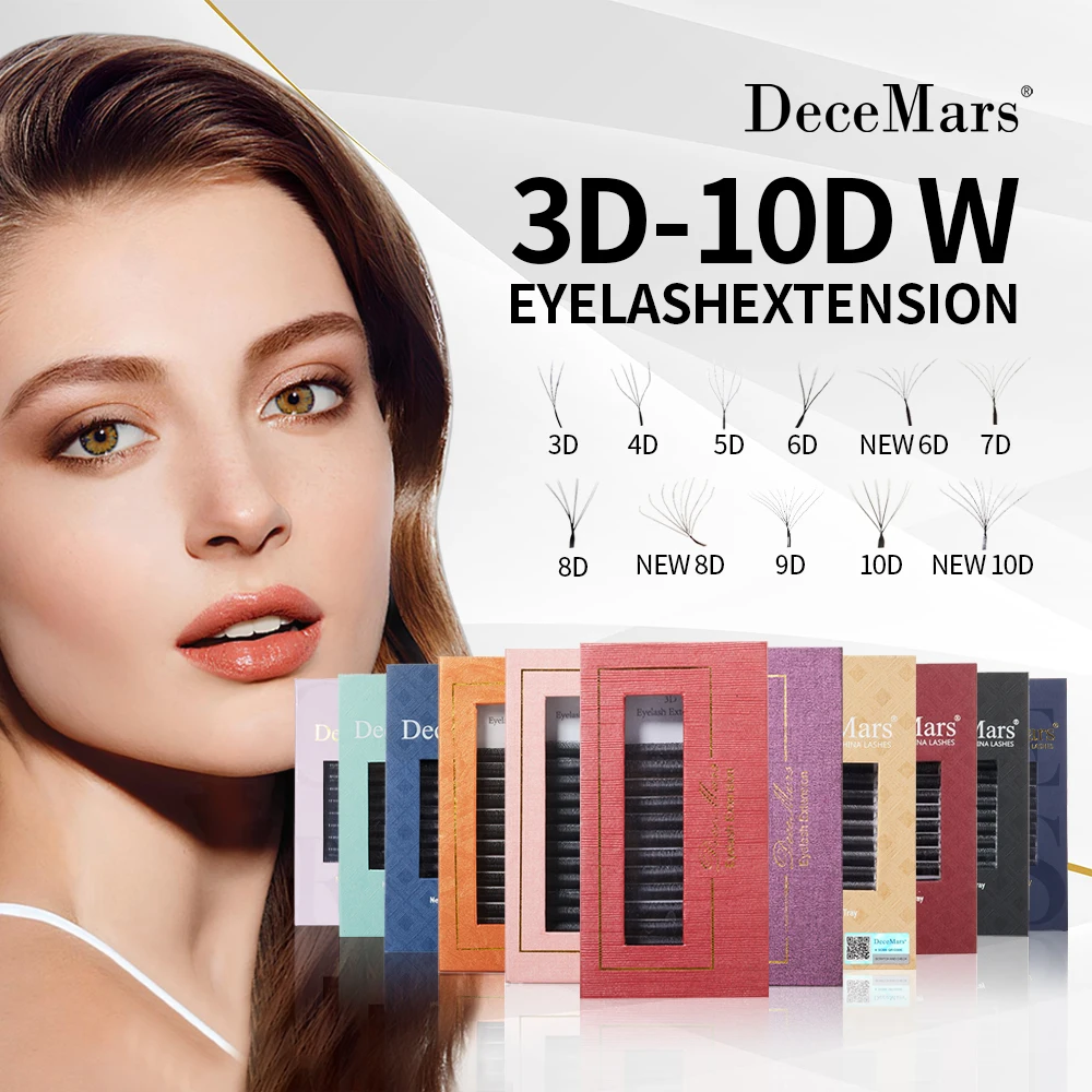 DeceMars 3DW/4DW/5DW/6DW/NEW 6DW/7DW/8DW/NEW 8DW/9DW/10DW/NEW 10DW Eyelash Extension for Makeup