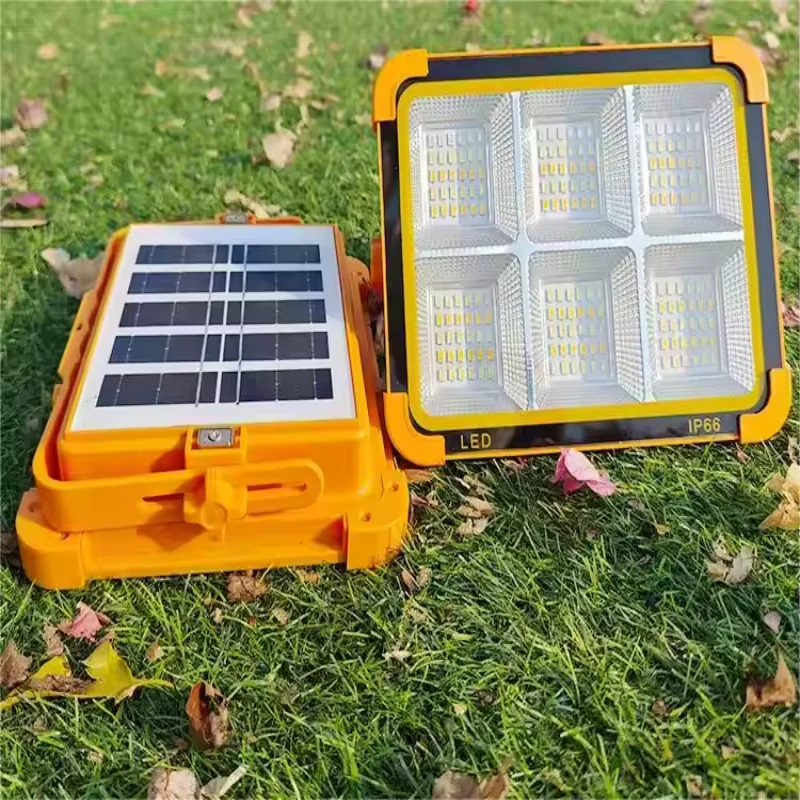 Outdoor Portable LED Solar Floodlight Rechargeable 500W Spotlight Lantern Suitable for Emergency Lighting Camping Searchlight