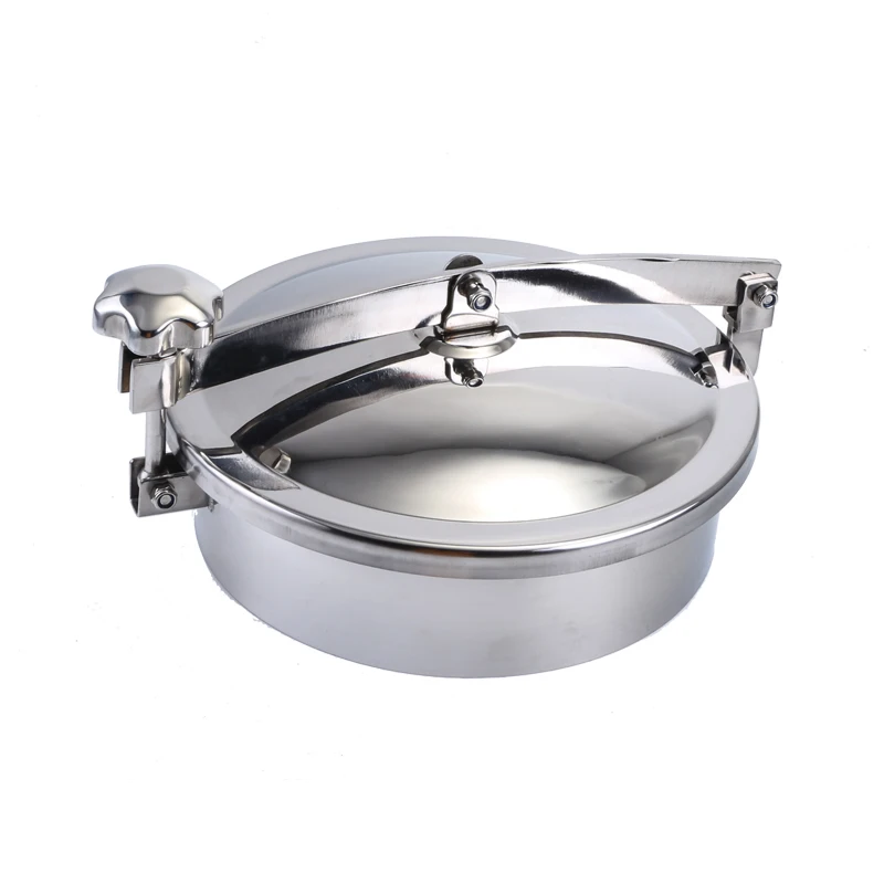 Stainless steel atmospheric pressure manhole cover Sanitary grade quick-opening handwheel bead flanging YAB oval hand hole