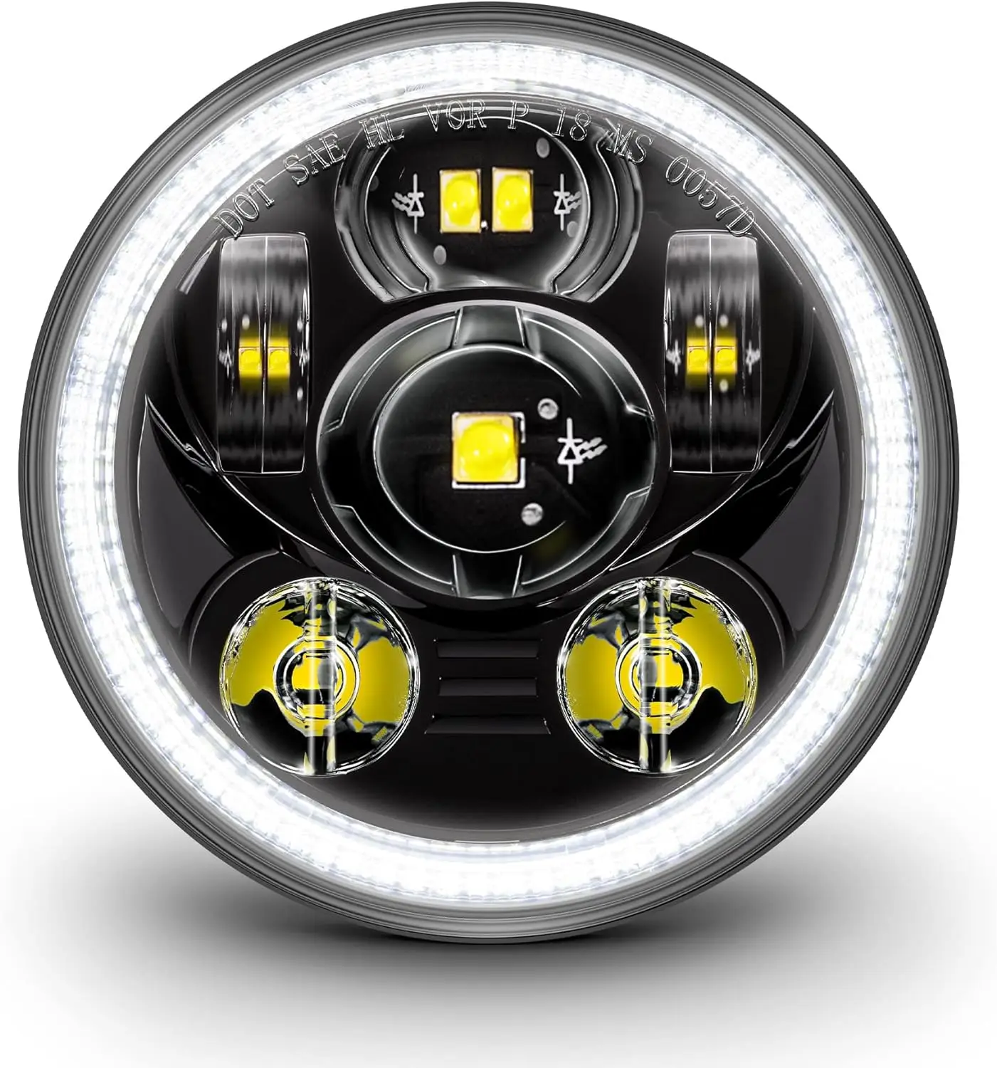 

Car Halo 5-3/4 5.75 Inch Head light Motorcycle For Harley Sportster XL883 XL1200 Dyna Street Bob Super Wide Glide Low Rider Lamp