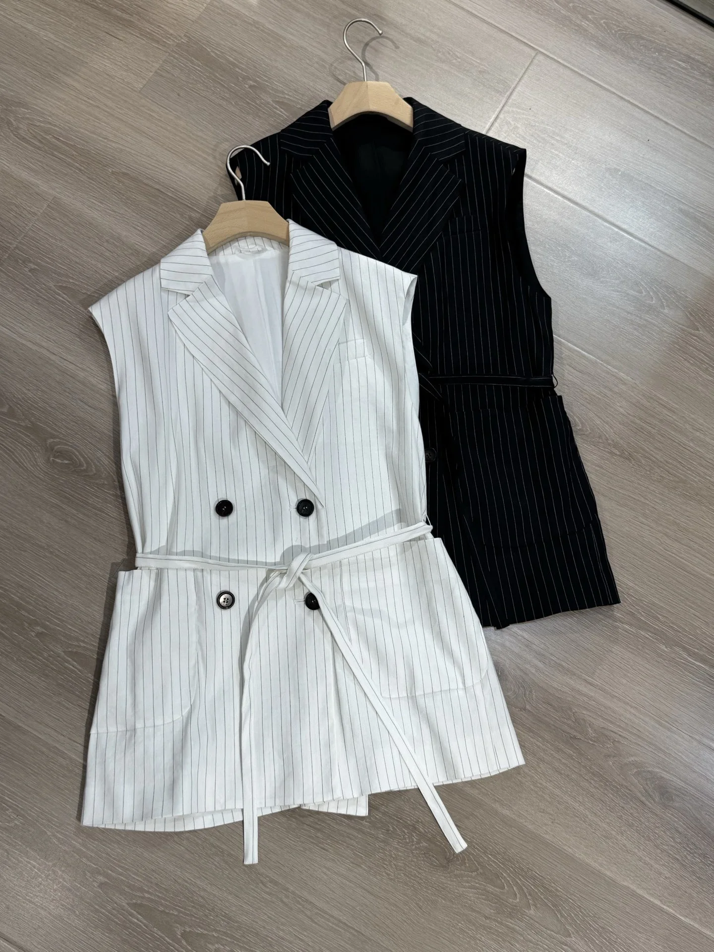 

Весенне-летний хлопково-льняной жилет в полоску с двойными пуговицами, женский модный топ, повседневный, стандартной длины