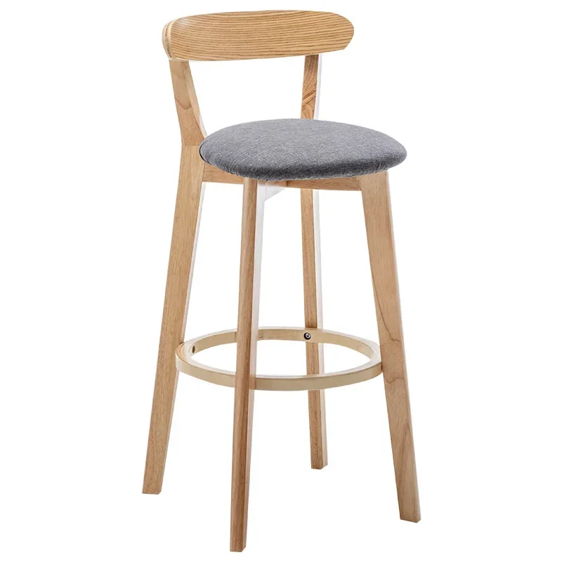 Modern Simple Solid Wood Dining Chairs Versatile Semi-Bar Kitchen Stools with Solid Back High-Quality Furniture Design