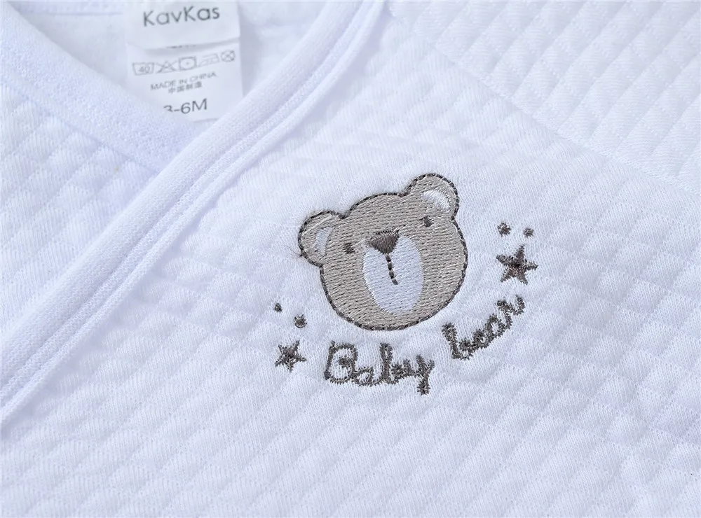 Kavkas Baby Boy Clothes Set 2 Pcs Top+Pants Cotton Full Sleeve 0-6 Months Newborn Baby Girls Clothing White Outwear