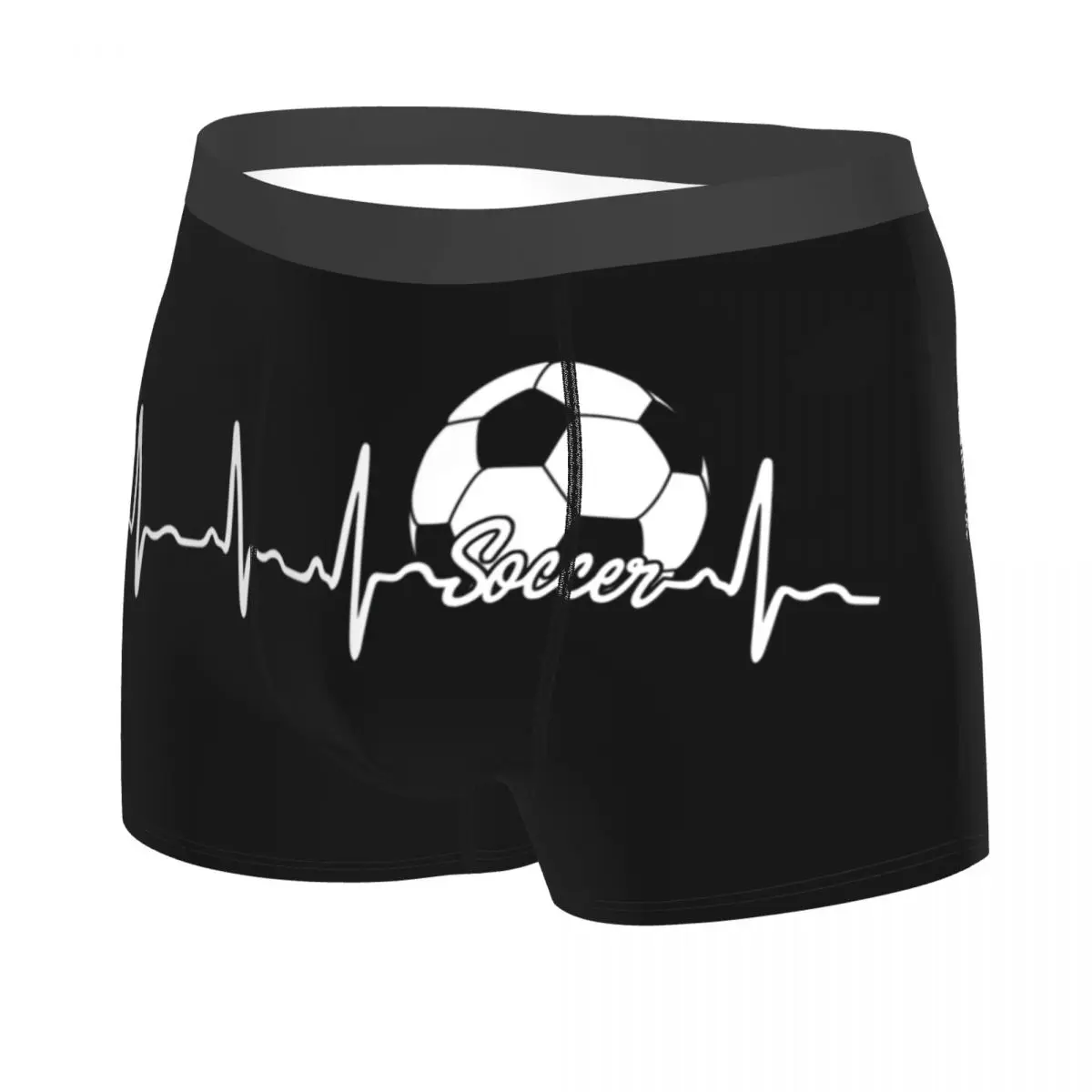 Custom Soccer Heartbeat Boxers Shorts Men's Sports Lover Football Briefs Underwear Novelty Underpants