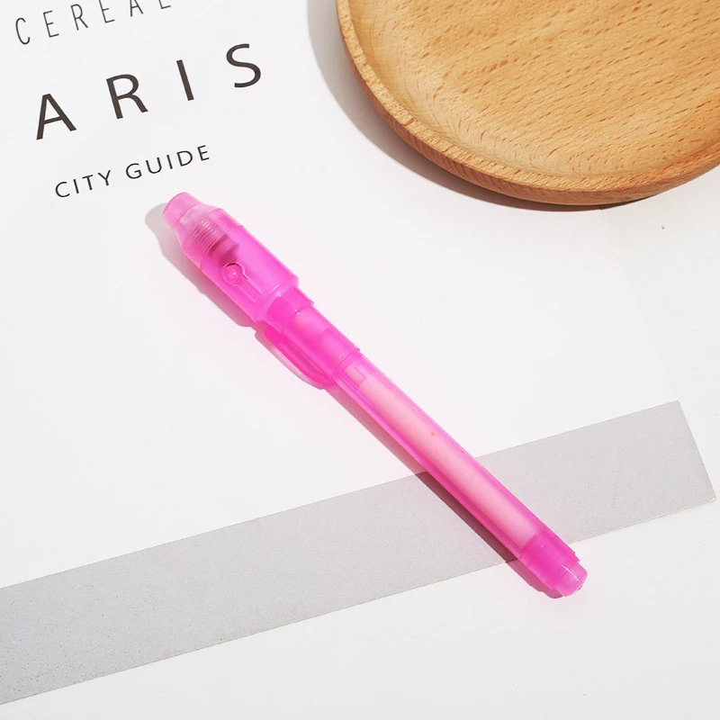 Plastic Large Head LED Light Toy Multifunctional Banknote Verification UV Invisible Fluorescent Light Pen
