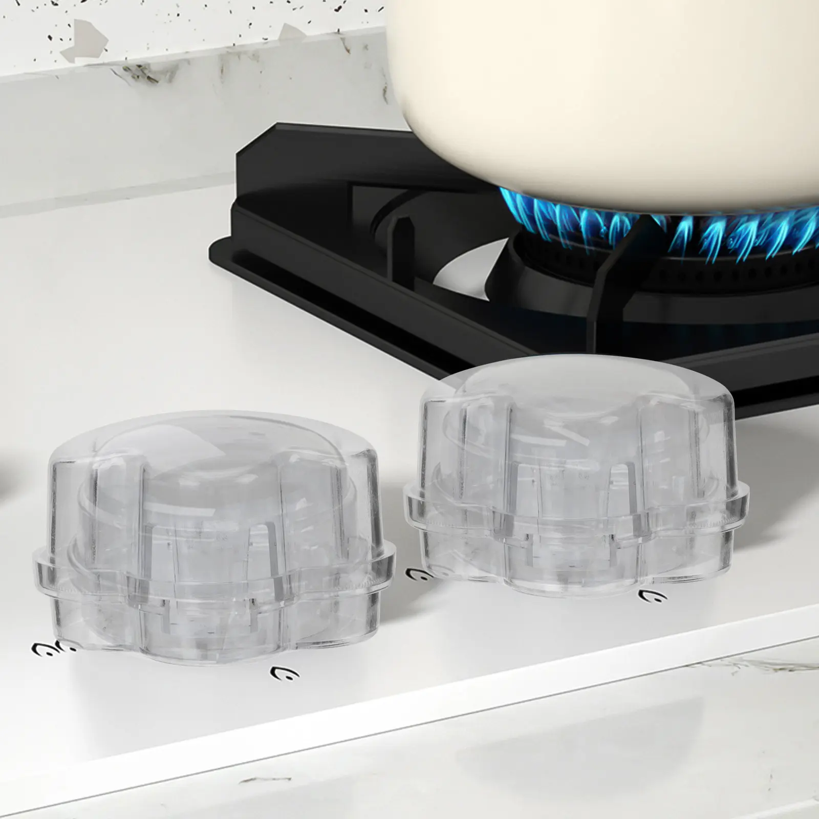 

Набор из 4 пластиковых накладок на ручки газовой плиты, устойчивых к высоким температурам, для защиты детей и удобства использования взрослыми