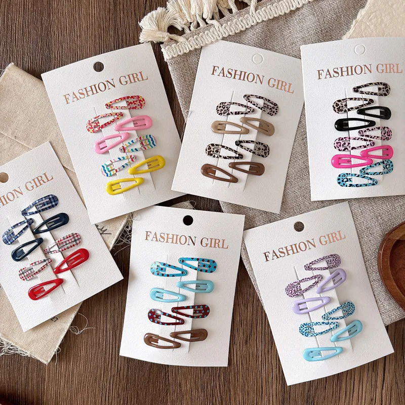 8pcs/lot 3cm Mini BB Clip Hollow Water Drop Hairpin Cute Bangs Side Clip Barrettes Headwear Hair Clip Baby Girl Hair Accessories