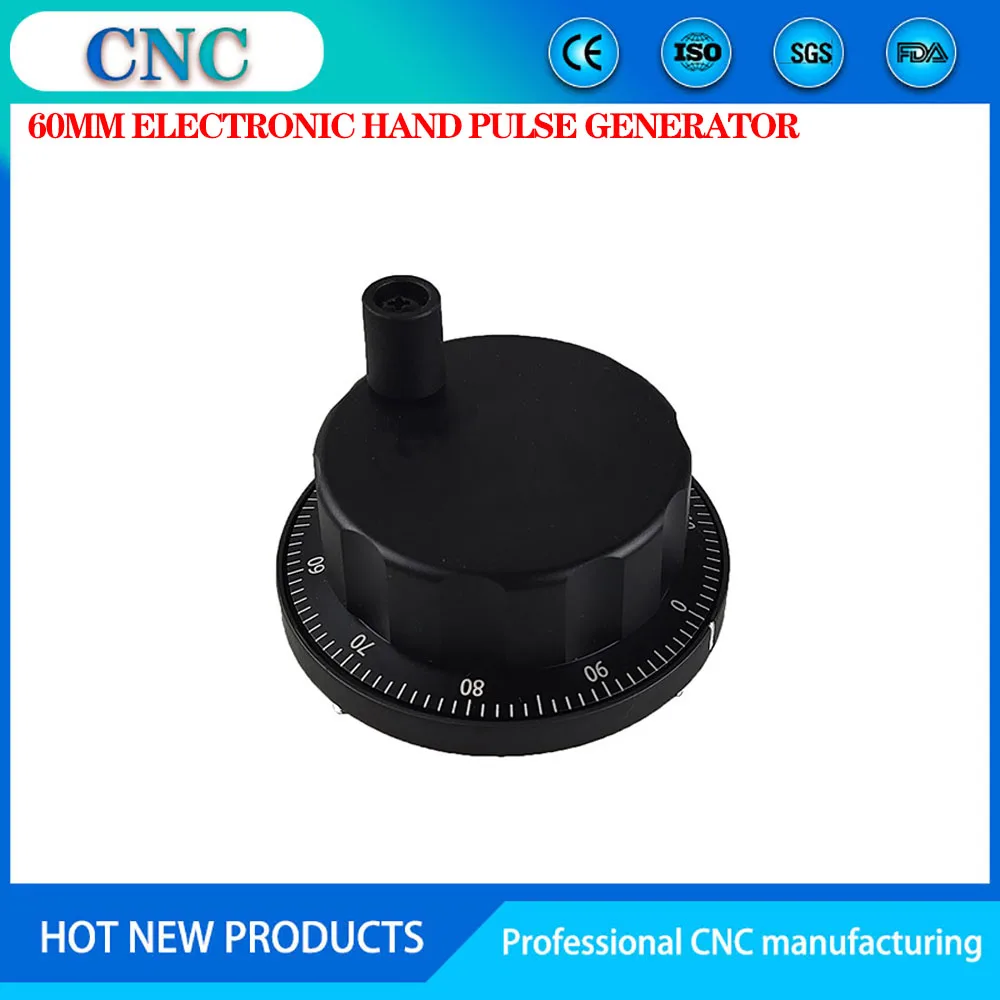 CNC pulse generator handwheel 5V 60mm black white 100 pulse manual pulse generator handwheel rotary encoder electronic kit