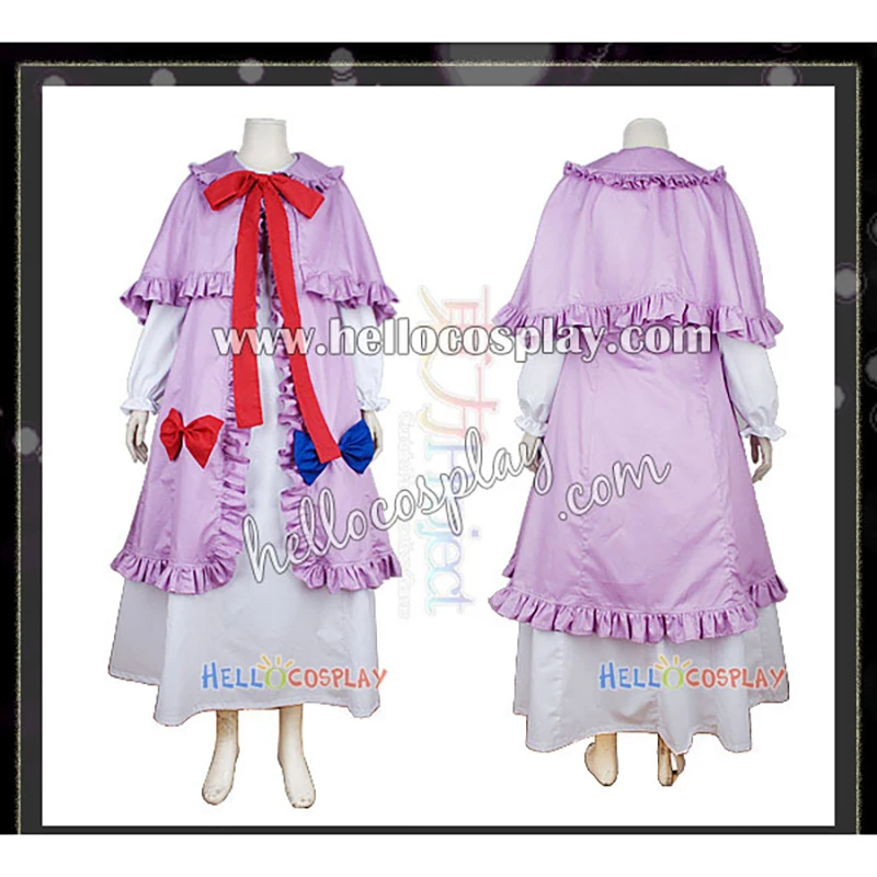 

Touhou Project Magician Witch Patchouli Knowledge Cosplay Costume Outfit Dress H008
