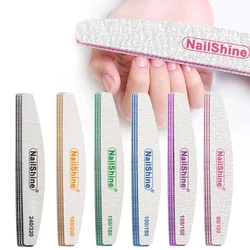 5pcs Washable Acrylic Nail File Strong Sandpaper Nail Buffer Block For Manicure Lime a ongle 80/100/150/180/240/320 Boat Files