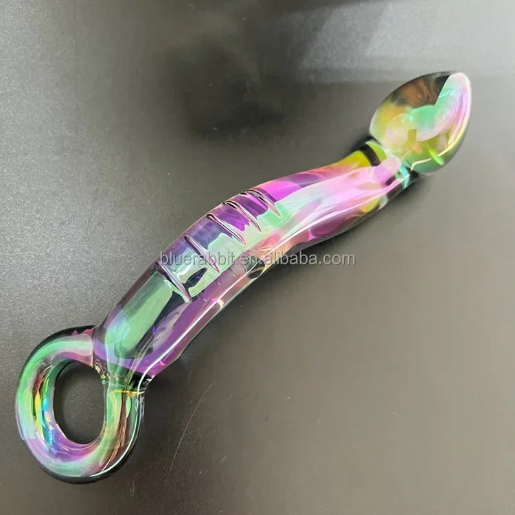 Multicolour Glass Dildo Handmade Crystal Luxury Anal Butt Plug Dildo Sex Toys