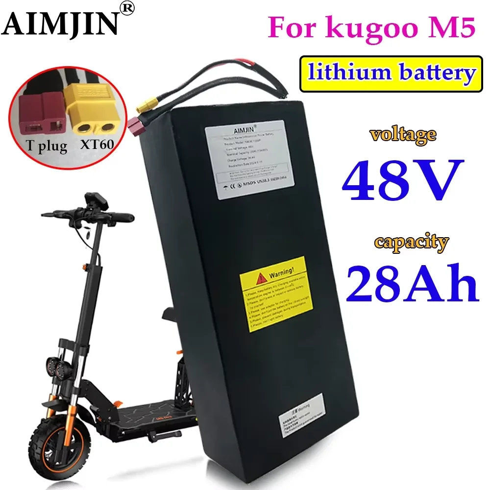 

100% New 13S8P 48V 28000mAh Lithium Ion Battery Pack for Kugoo M5/M5Pro/MaxSpeed Folding Electric Scooter Battery Built in BMS