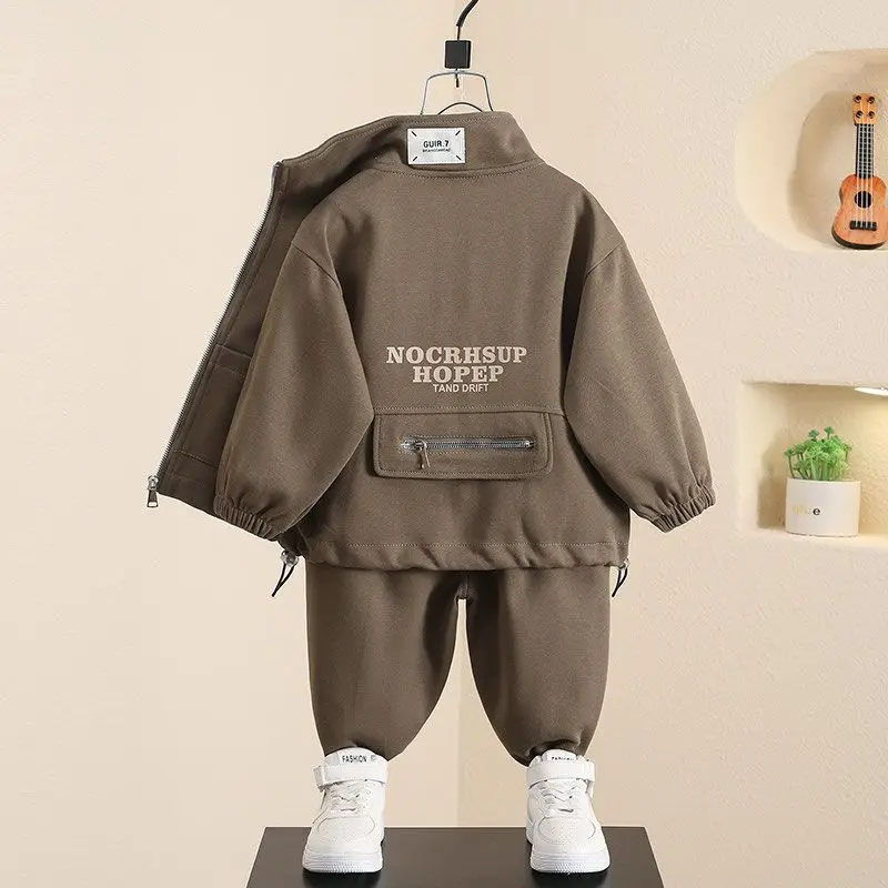 IYEAL   Boys' Set 2026 New Trendy Baby Boys'  Spring and Autumn Sports Clothes Children's Casual Handsome Trendy 2 Piece Set