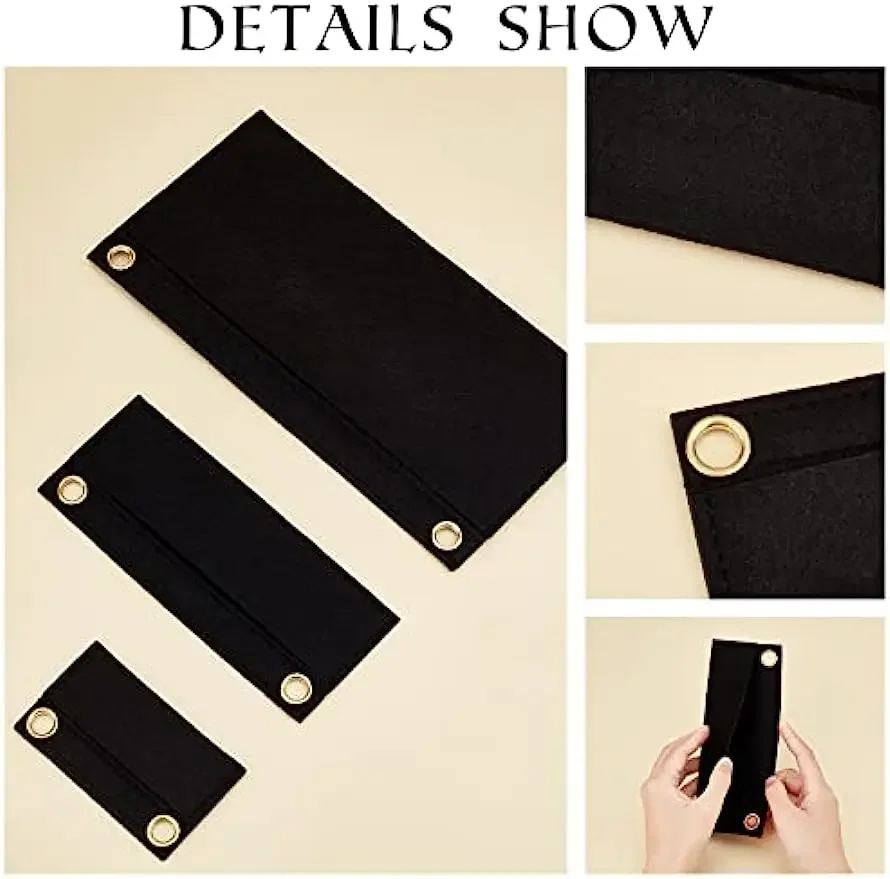 3pcs Purse Felt Insert Organizer Handbag Divider Pocket Inside Clutch Bag Insert Organizer Conversion Multi Pocket Felt Insert