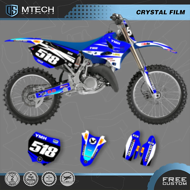 

DSMTECH Custom Motorcycle Graphics Background Decal for YAMAHA YZ125 250 2002 2003 2004 2005 2006 2007-14 Stickers Kits 008
