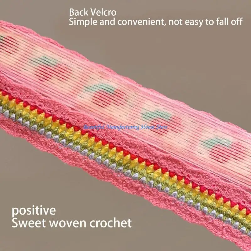 

E56A Soft Acrylic Knit Headband for Adults with Adjustable Knitting Floral Headband Embroidery for Fashion Enthusiasts