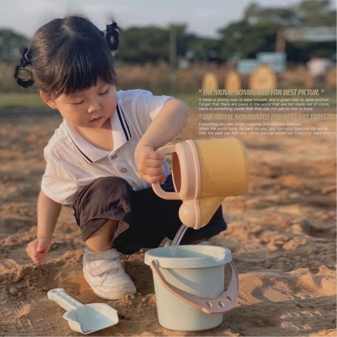 Beach Sand Toy Bucket Set With Digging Tools And Watering Can_voghion.com