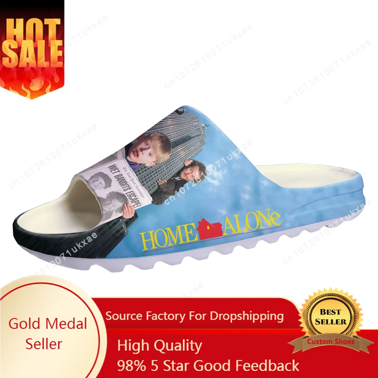 

Home Alone Soft Sole Sllipers Home Clogs Kevin Step On Water Shoes Mens Womens Teenager Step in Customized Sandals