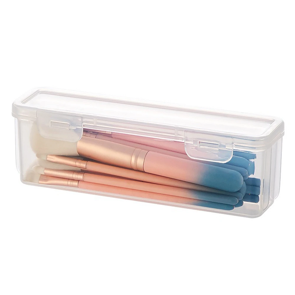 1PC Cosmetic Brush Storage Box Portable Dust Belt Cover  Powder Blusher Brush Eye Shadow Eyebrow Brush Sorting box