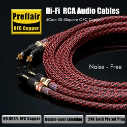 Pair L4E6S 99.998% OFC Copper Audio Cable With Gold Plated RCA To RCA Interconnect