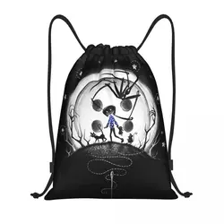 Custom Horror Movie Coraline borsa con coulisse uomo donna zaino leggero per palestra sportiva di Halloween