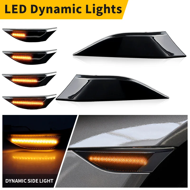 

2Pcs LED Side Marker Turn Signal Light Sequential Blinker Lamps For 991 981 982 Series Targa Carrera Turbo Boxster 718