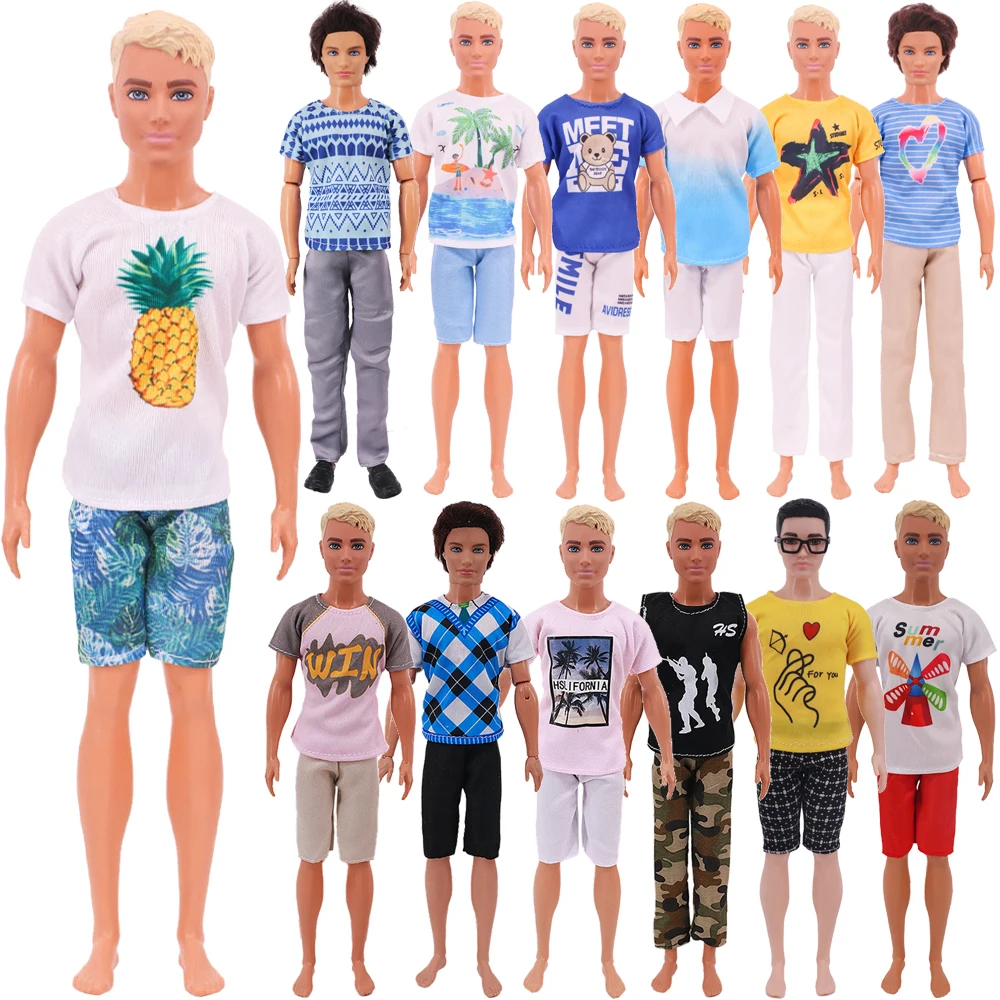 ケン人形服デイリーカジュアルウェアポップトップ + パンツ 30 センチメートル人形用ケン人形服アクセサリー子供のおもちゃ誕生日ギフト