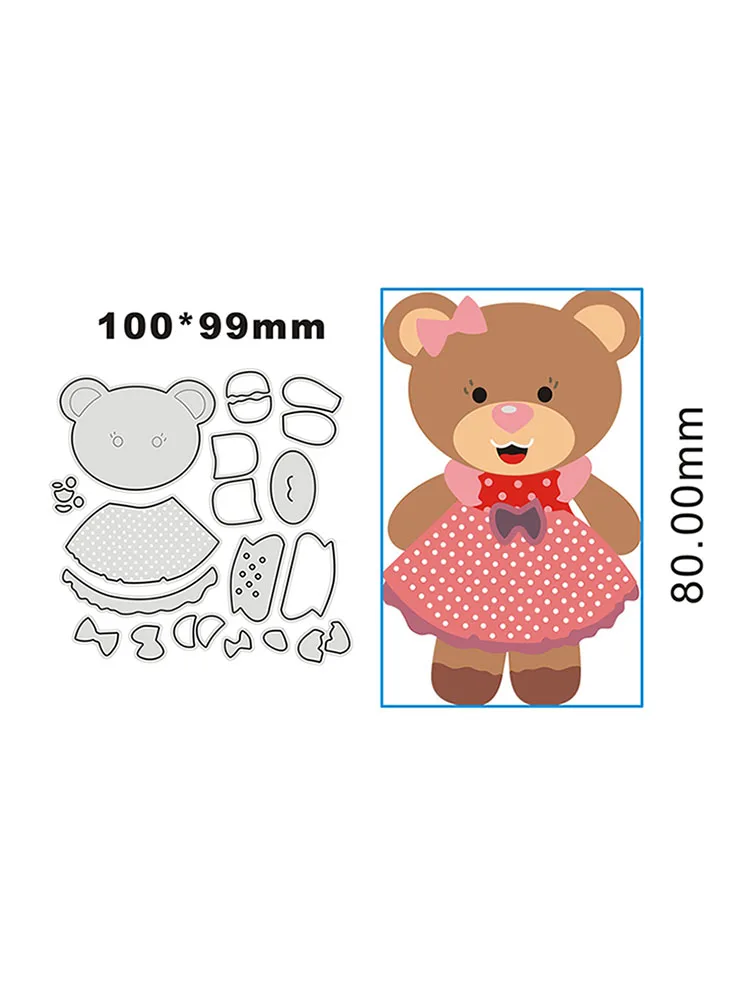 Metal Cutting Dies Stencils Cute Bear for DIY Scrapbooking Decorative Embossing DIY Paper Card Making