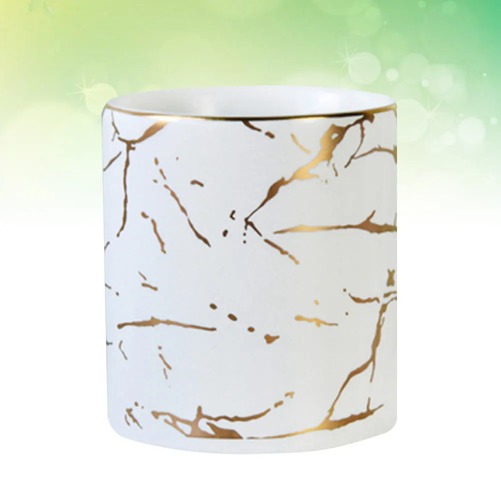 

Pencil Holder Storage Cup Marble Pattern Container Ceramic Nordic Style