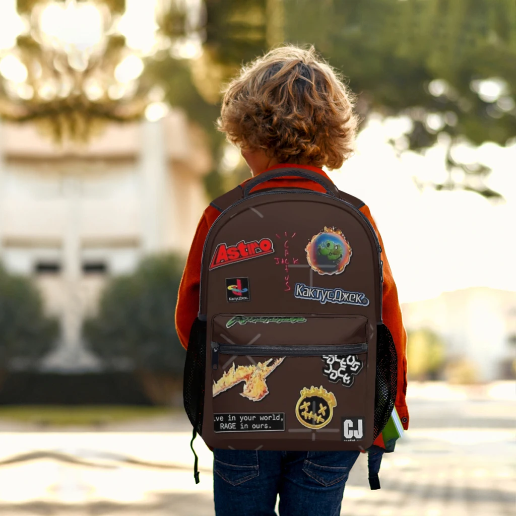 Mochila De estudiante de gran capacidad para niños, mochila escolar de dibujos animados, 17 pulgadas