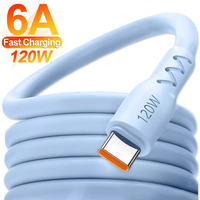 120W 6A USB-C Quick Charging Cable Sturdy Thick Silicone Type C Charger Cord for Android Samsung Xiaomi Huawei Data Line