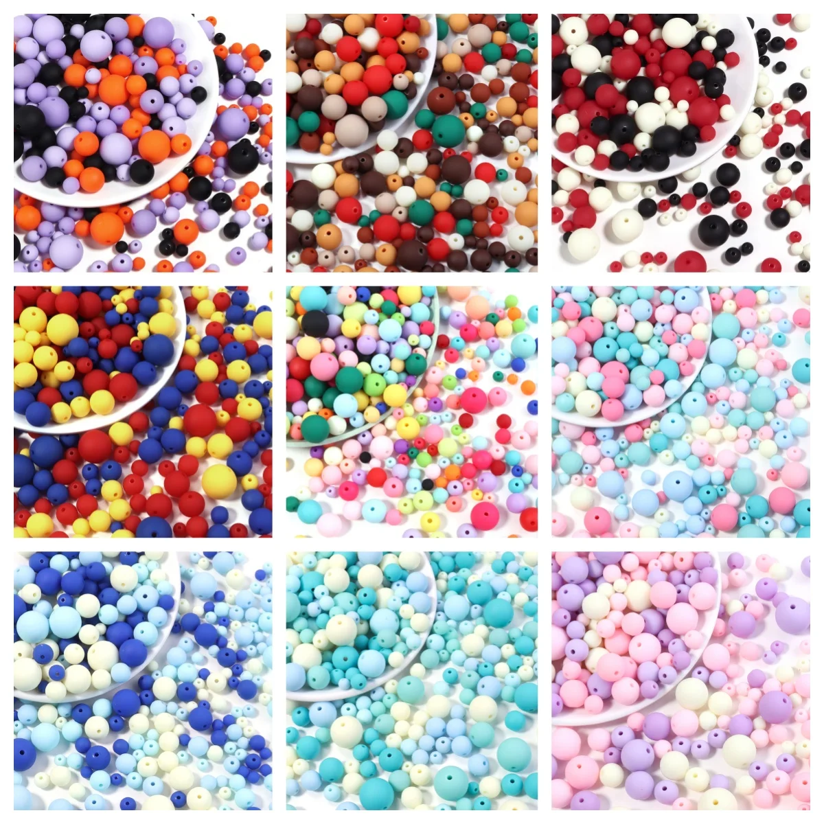 20-100pcs/lot Matte Round Acrylic Beads Rubber Coated Mixed Color Loose Spacer Beads for DIY Bracelet Necklace Jewelry Making