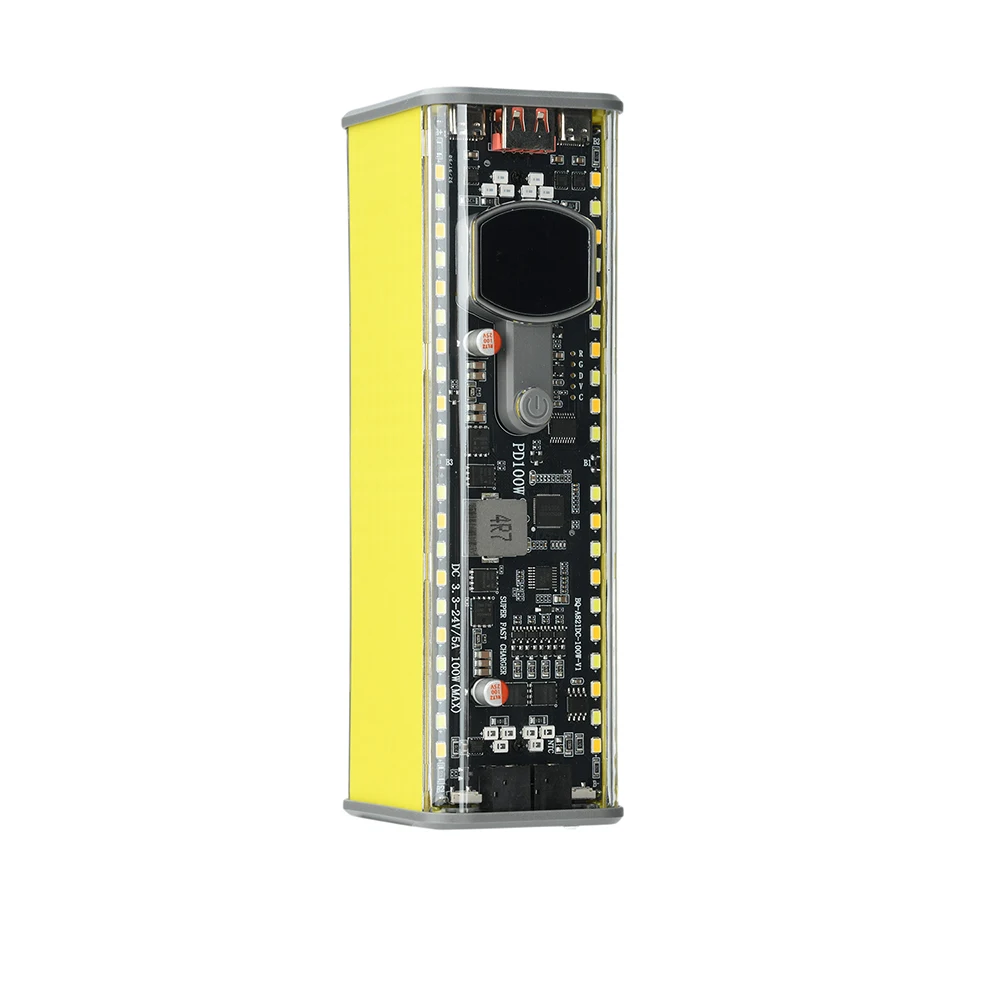 PD 100W Super-Schnell-Lade-Powerbank-Gehäuse 8-Zellen 21700 Batteriehalter für Handy-Stromversorgung mit Hochleistungs-LED-Licht – Detail 15